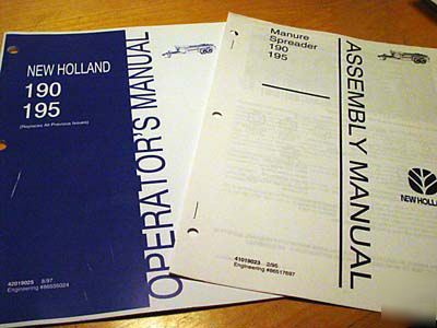 New holland 190 195 spreader operator's assembly manual