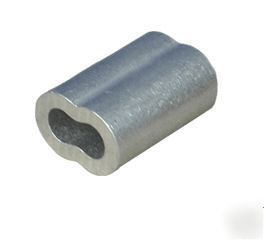 Aluminum sleeves, stops for wire rope, 1/16