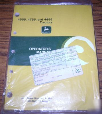 John deere 4555 4755 4955 tractor operator's manual jd