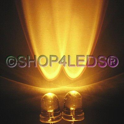 New 200 pcs 8MM wide angle 45KMCD yellow led f/r 40Â° 