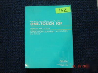 Okuma one-touch igf OSP5020L operation manual