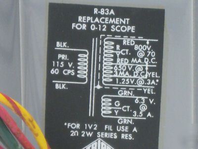 Triad oscilloscope power transformer r-83A R83A