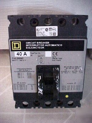 Square-d circuit breaker/3 pole/FHL36040 / 40 amp 480 v