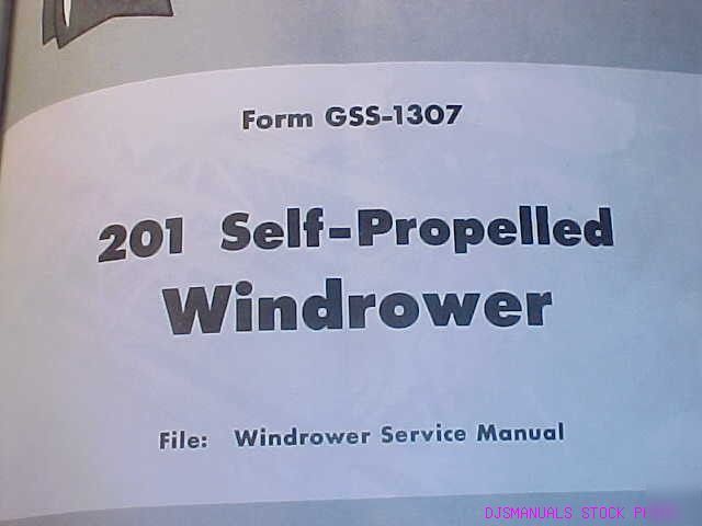 Ih 201 self propelled windrower service manual