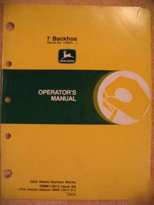 John deere 7 backhoe 650 670 750 755 770 855 ops manual