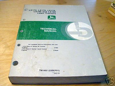 John deere LX172 LX176 LX178 LX186 LX188 service manual