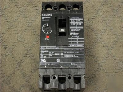New siemens ED63A010 10 amp 600V breaker - 