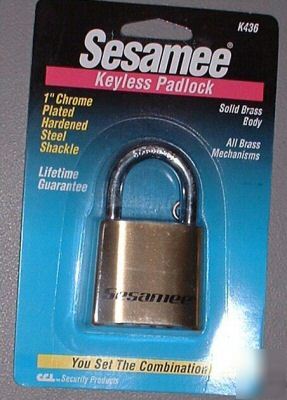 Sesamee keyless padlock 1IN. hardened steel shackle