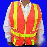 Xxl expandable safety reflective vest traffic-construc.