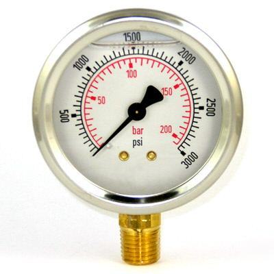 Afc-1M-25 hydraulic hose pressure gauge, 0-1,000 psi