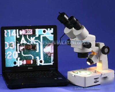 Computer camera + binocular stereo microscope zoom 7-45