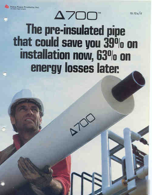 Insta-foam catalog pre-insulated pipe vs asbestos 1983