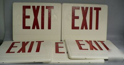 Lot (5) pex slim type thermoplastic exit signs