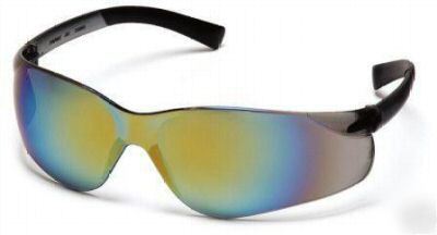 New 2 pyramex ztek gold mirror sun & safety glasses