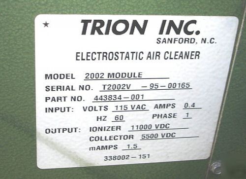 Screw machine trion electrostatic air cleaner