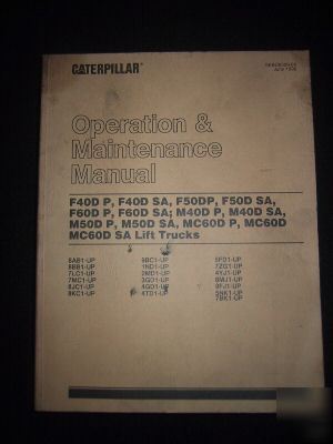 Caterpillar maintenance & operator's manual