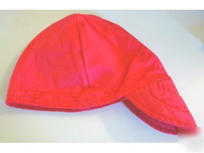 New solid fiery red welding hat 7 1/4