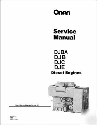 Onan djba, djb, djc, dje service manual 967-0751