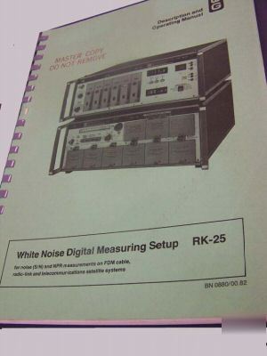 Wandel & goltermann rk-25 operating manual -white noise