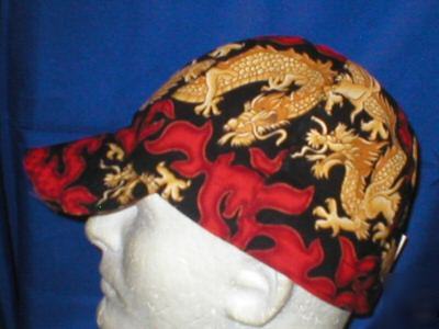 Welding biker hat hats cap caps golden dragons 