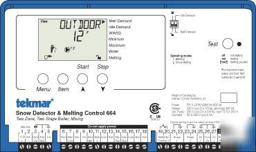 New tekmar 664 snow detector & melting control 2 zone 