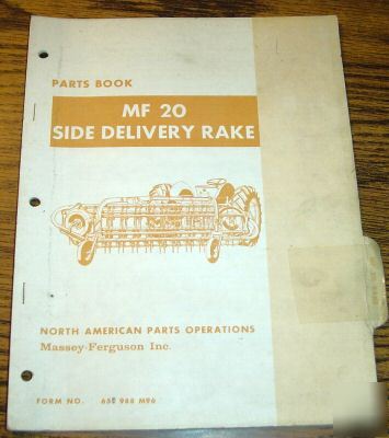 Massey ferguson mf 20 rake parts catalog book manual