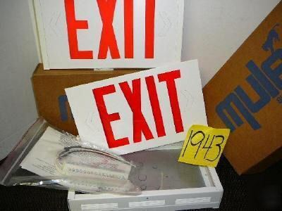 New mule emergency lighting exit signs 2 ea - 