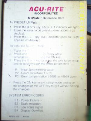 Acu-rite millmate dro. digital readout for linear scale