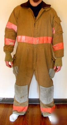 Firefighter turnout bunker gear, jumpsuit, large