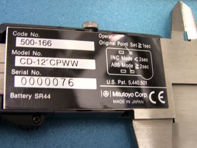 Mitutoyo digimatic calipers w/ absolute encoder 500-166