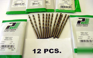 New (12) #63 cobalt jobber drills - precision twist