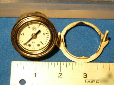 All stainless steel 0-15PSI pressure gauge - lot 12