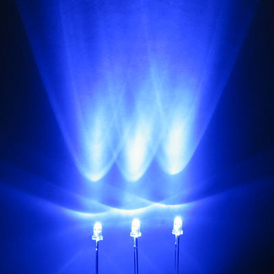 Blue led set of 500 3MM super bright 9000MCD f/r