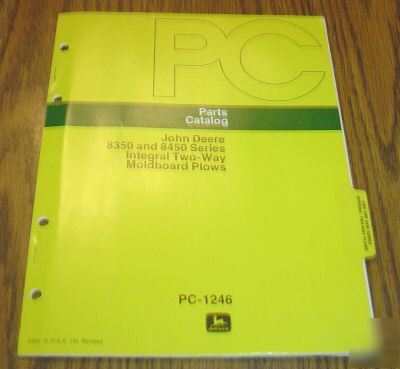 John deere 8350 & 8450 moldboard plow parts catalog