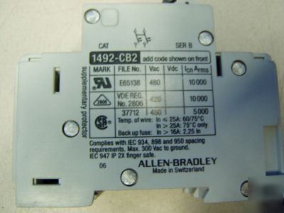 Allen bradley 3P 30A circuit breaker m/n: 1492-CB3 G250