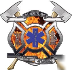 Firefighter ems emt decal reflective 4