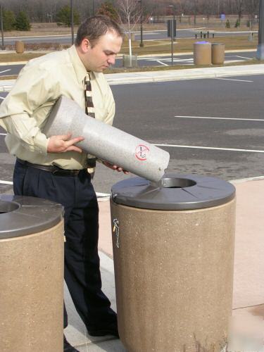 Matched set waste bin, planter, outdoor ashtray ash urn