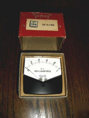 New vintage triplett 0-1MA dc panel meter 