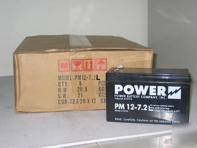 12V 7.2AH large case (8) sealed rechargeable batteries