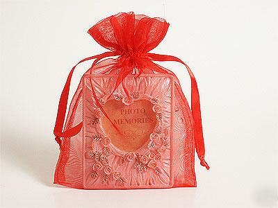 20 pcs 4X5 red organza fabric pouch bags