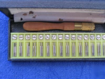 Miniature tap & die set made in japan,sizes 1-15