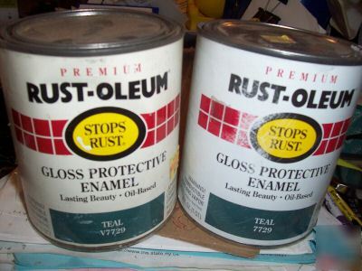 New 2QT premium rustoleum enamel paint teal V7729 