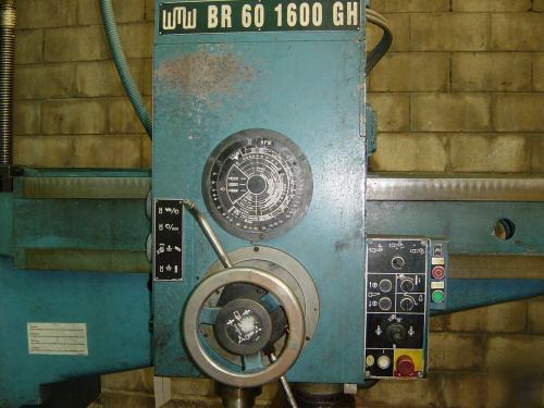 Wmw radial arm drill 5FT model BR60-1600-gh bed 5FTX3FT
