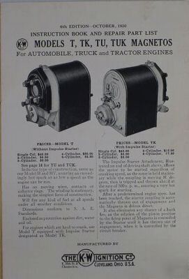 Original kw magneto service and parts manual