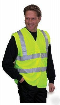 Hi vis viz 2 bands yellow vest jacket waistcoat - 4XL