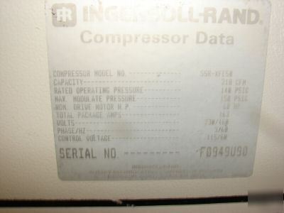 Ingersoll rand 60HP ssr rotary screw air compressor