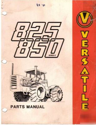 Versatile 825 850 S2 tractor parts book catalog - 1977