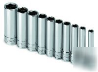 10PC 1/4IN. dr. sae deep 6 pt socket set -s k tools