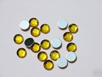 8MM flat back rhinestones golden-yellow 500PC RF08A-gy