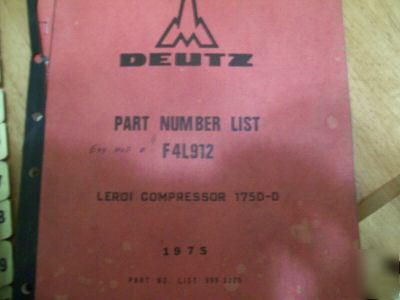 Duetz engine repair and parts manuals